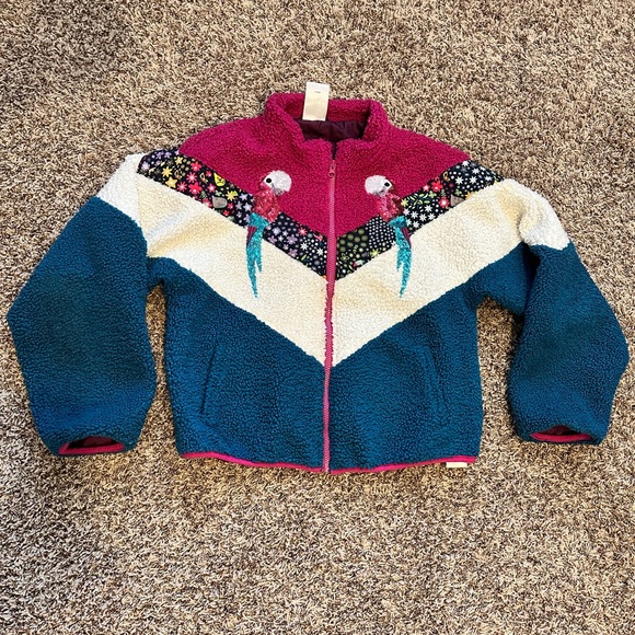 Disney Encanto faux Shearling Teddy colorful zip up jacket kids size 13 - Picture 7 of 17